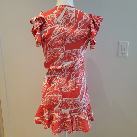 ❤️AQUA CORAL WRAP MINI DRESS - Picture 4 of 5